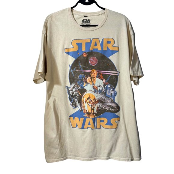 Men’s Star Wars T-Shirt XL Beige – MAD Engine Retro Graphic Tee - Picture 3 of 10